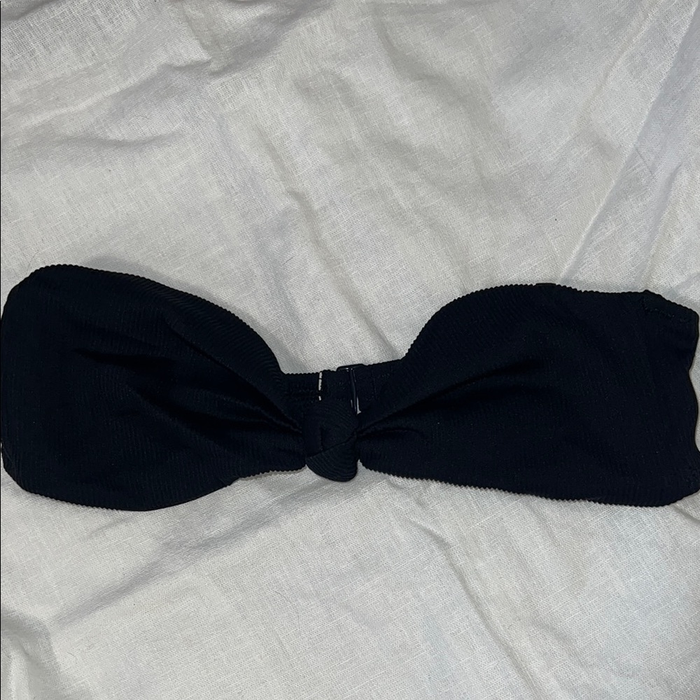 Aerie Black Bandeau Bikini Top
